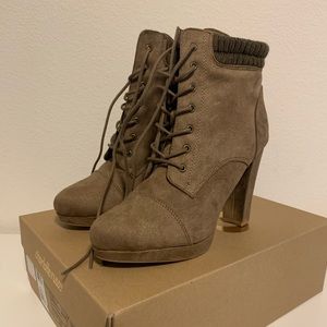 Taupe Suede Booties